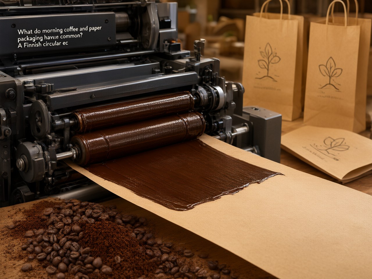 From Coffee Side Stream to Ink to Flexo-Print Paper Bags